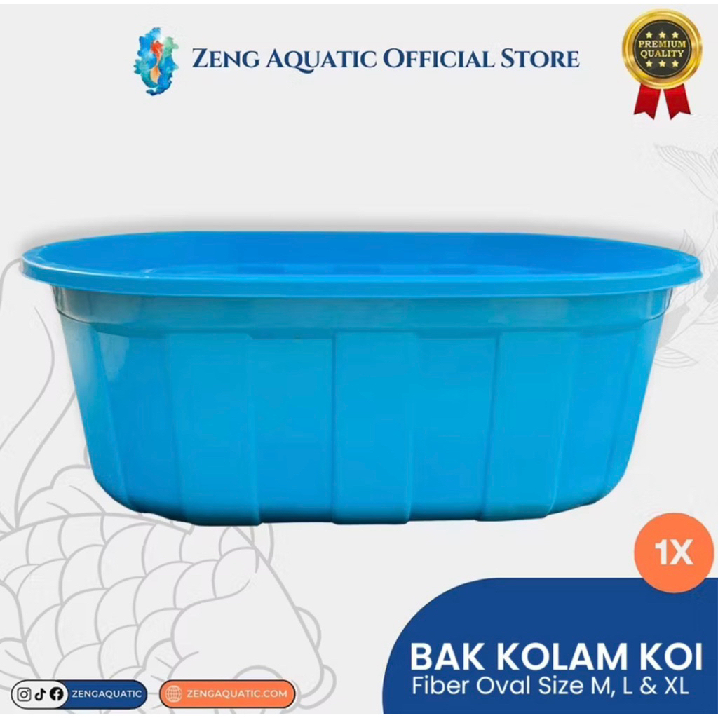 Bak Kolam Ikan XL 250 Liter / Bak Plastik Oval / Bak Oval