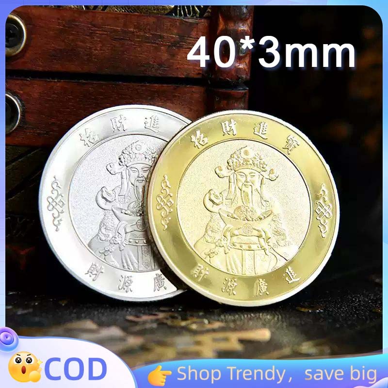 4cm Koin Emas Keberuntungan Koin Feng Shui Dewa Rejeki Dewa Rejeki Feng Shui Koin