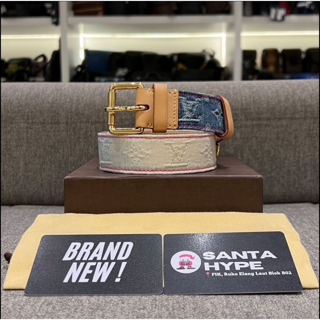 Louis Vuitton Denim Logo Belt