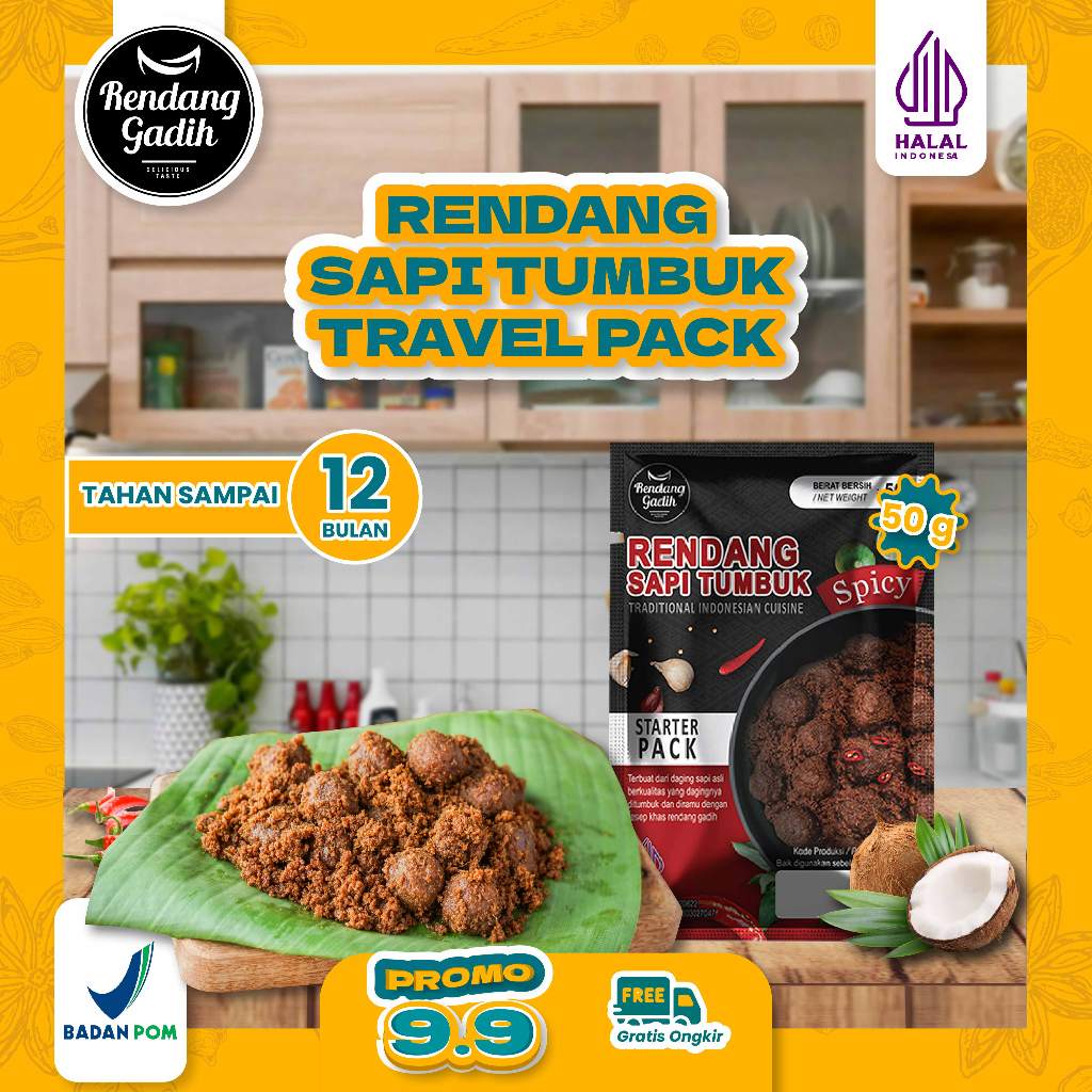 

Rendang Gadih - TRAVEL PACK Rendang Sapi Tumbuk 50 g