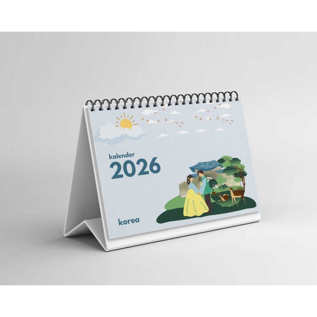 

Kalender Duduk Ukuran A5 tahun 2026 / Kalender Meja Landscape ukuran 15 x 21 cm by. TOOKE