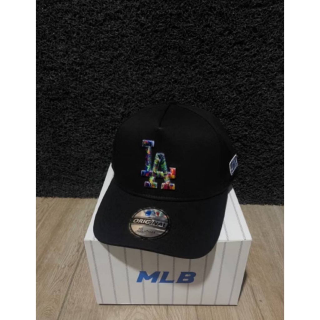 TOPI BASEBALL MLB NY LA RAINBOW LOGO ORIGIN BLACK CAPS / TOPI PRIA WANITA / TOPI FULL SET