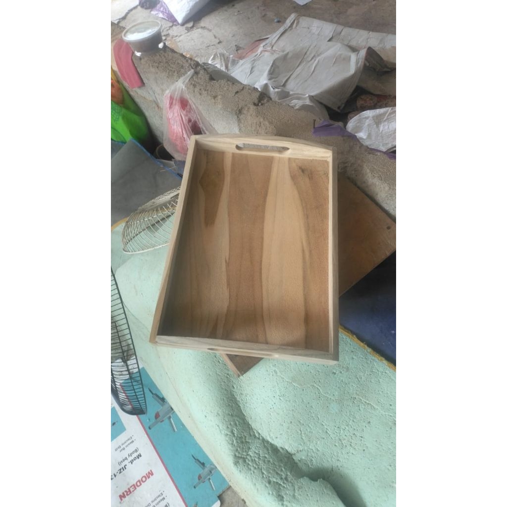 nampan kayu jati asli