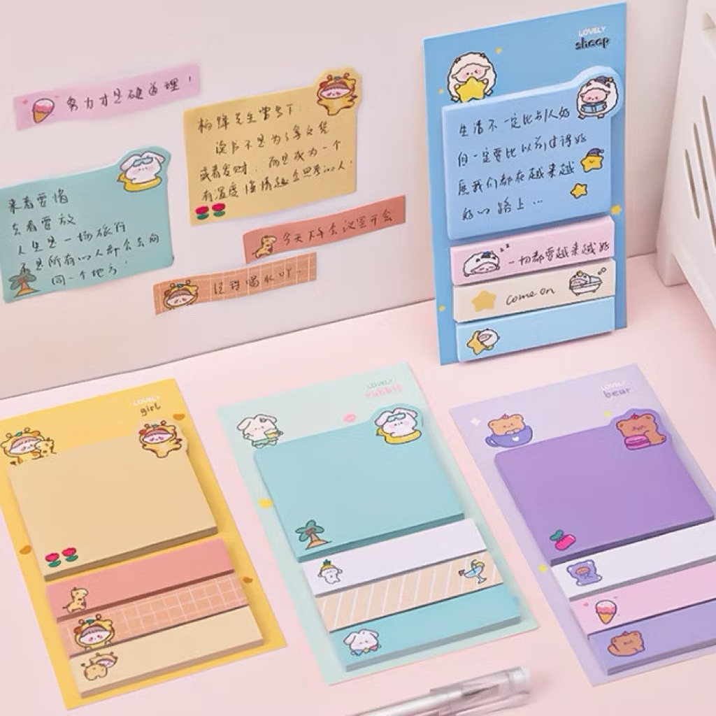 

Amiinah Store Paper Sticky Notes Cute Animal / Pembatas Buku Motif Lucu