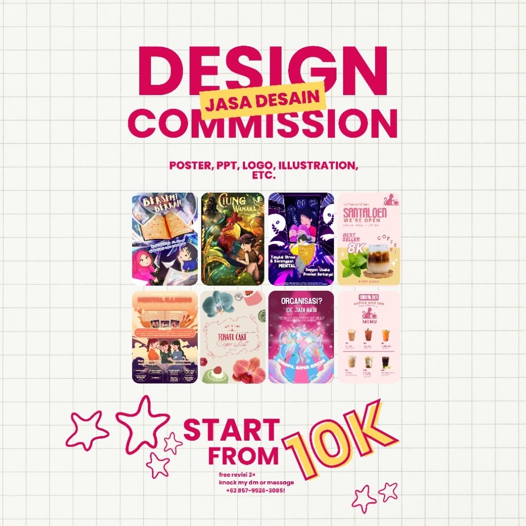 JASA DESAIN POSTER, INFOGRAFIS, JOKI PPT, LOGO, DESAIN KEMASAN, FEEDS, BANNER, BROSUR, PACKAGING, KA