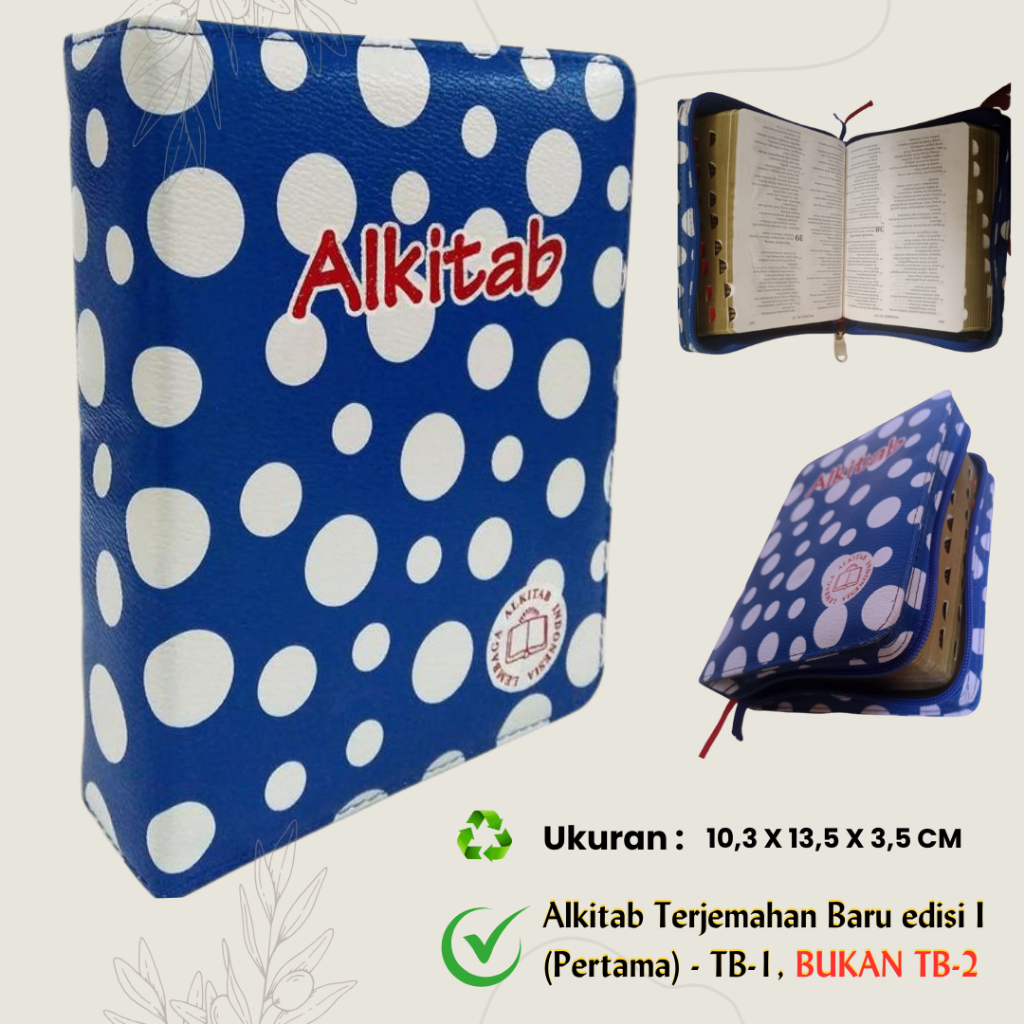 Alkitab TB-1, Alkitab Remaja-Pemuda Motif Polkadot (Ukuran Kecil) COVER TAS RESLETING
