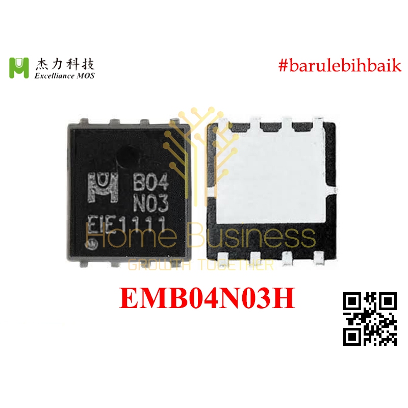 Mosfet EMB04N03H B04N03H B04N03 B04 N03H N03 N Channel N-Channel N-CH MOSFET 30V 75A DFN 5×6 Excelli