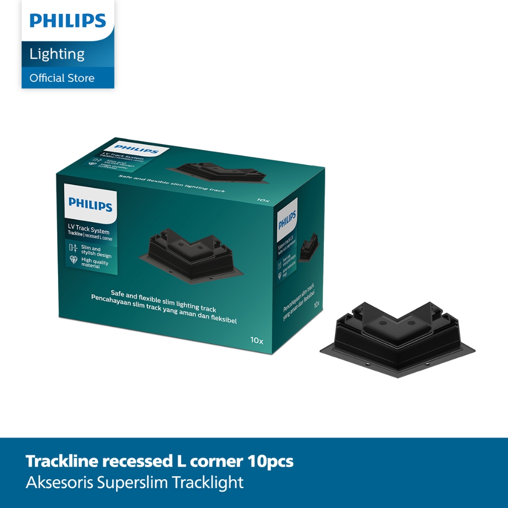 Lampu Philips LED Tracklight Konektor Recessed L Corner 10pcs