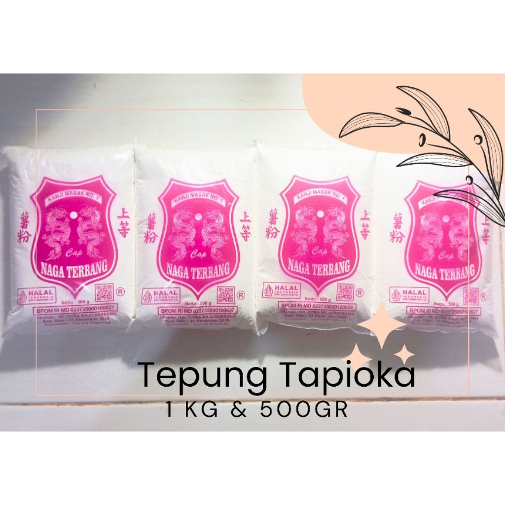 

Tepung Tapioka "Naga Terbang" 1 kg & 500 gr