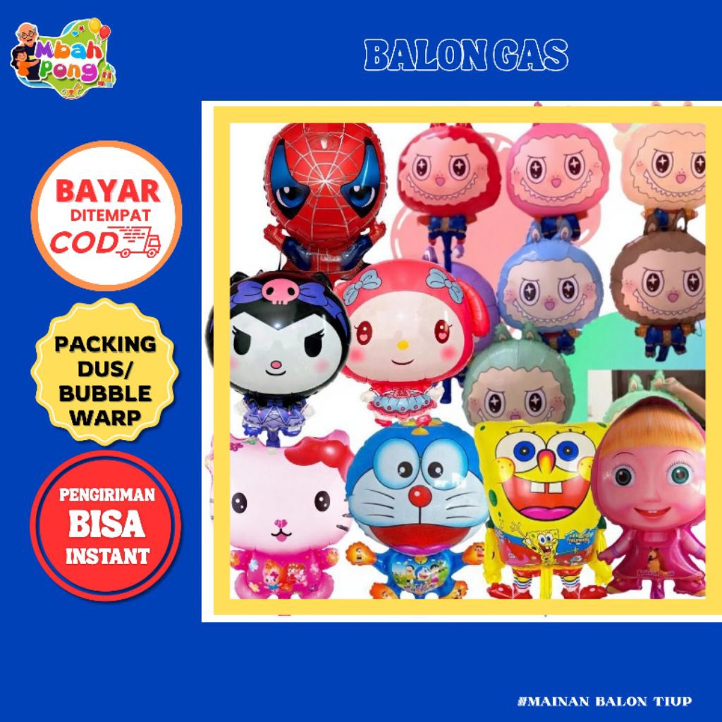 mainan balon gas terbang balon karakter termurah harga grosir