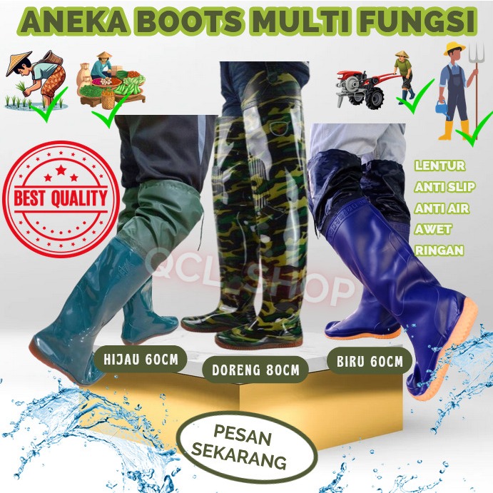 SEPATU PETANI SEPATU SAWAH SEPATU KARET PRIA SELUTUT ((60CM)) BOOTS SAWAH