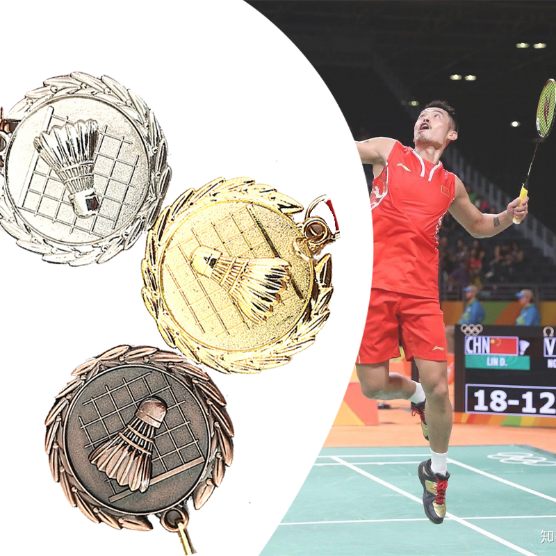 3pcs Medali Badminton Logam Set Medali Emas Perak Perunggu untuk Kejuaraan
