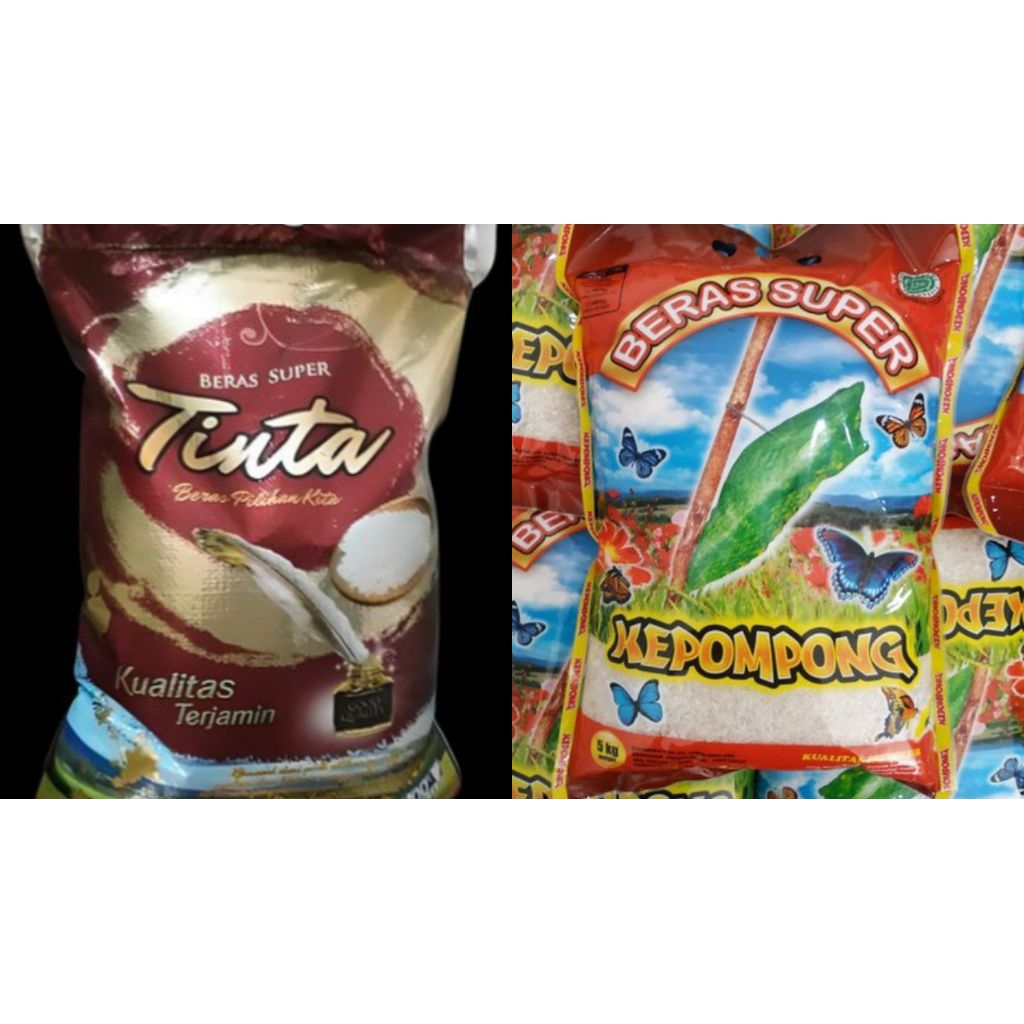 

Termurah Beras Super Kepompong Dan Tinta/Beras Pulen Berkualitas Kemasan 3 Kg Dan 5 Kg Terlaris