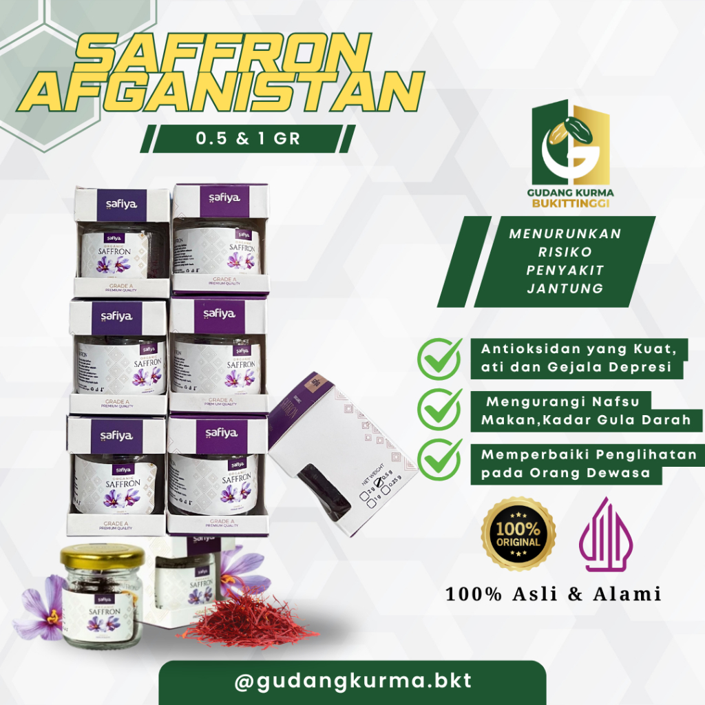 

Saffron Super Negin Grade A Premium 0,5 & 1gr | Safron Safiya Natural Healthy Food Diet Asli
