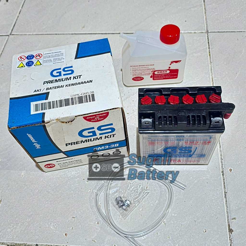 Aki Motor GS ASTRA GM3-3B YB3LB MTX3L Aki Basah 12 volt 3Ah ORIGINAL ASTRA OTOPARTS