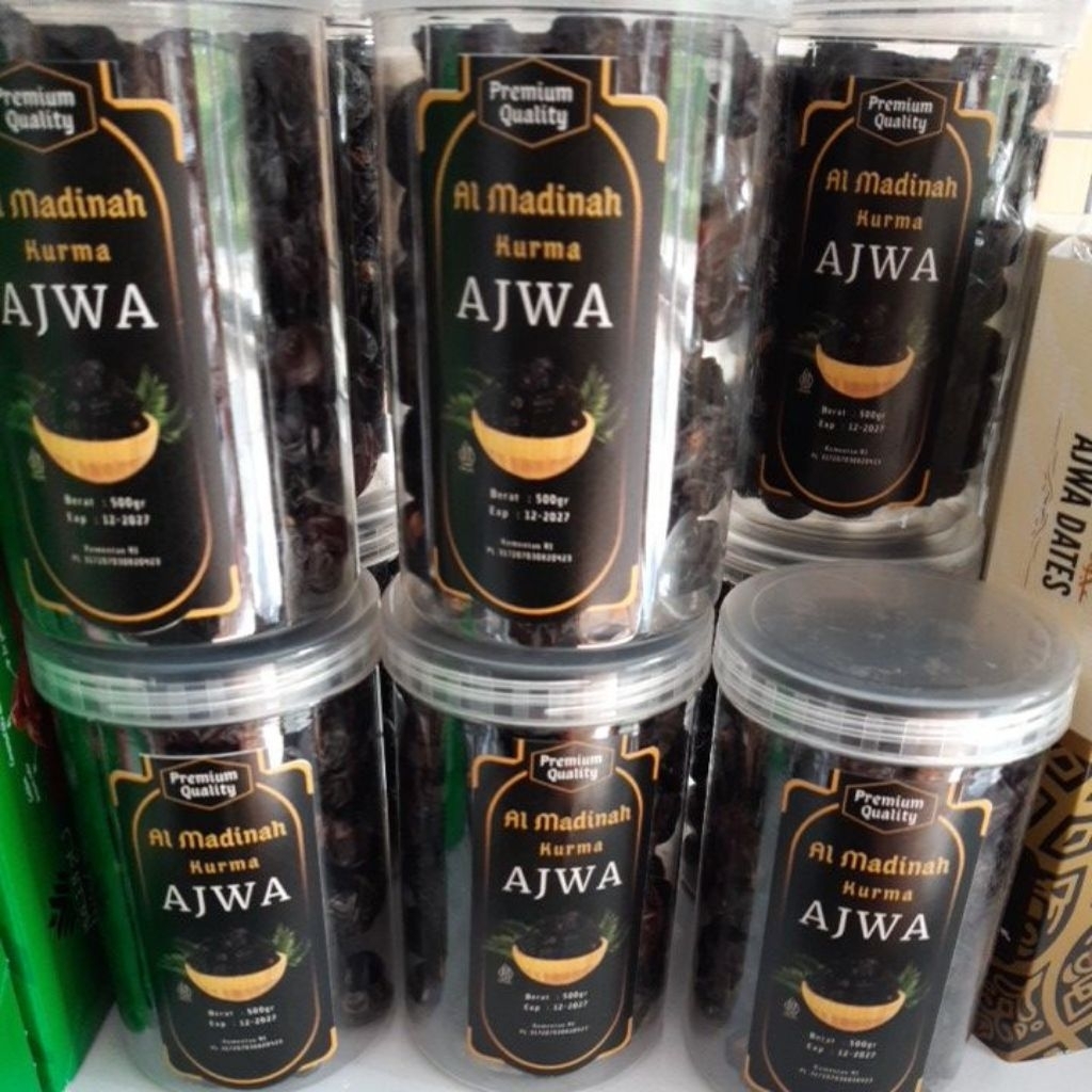 

Kurma Ajwa Al madinah kemasan toples 500gr premium