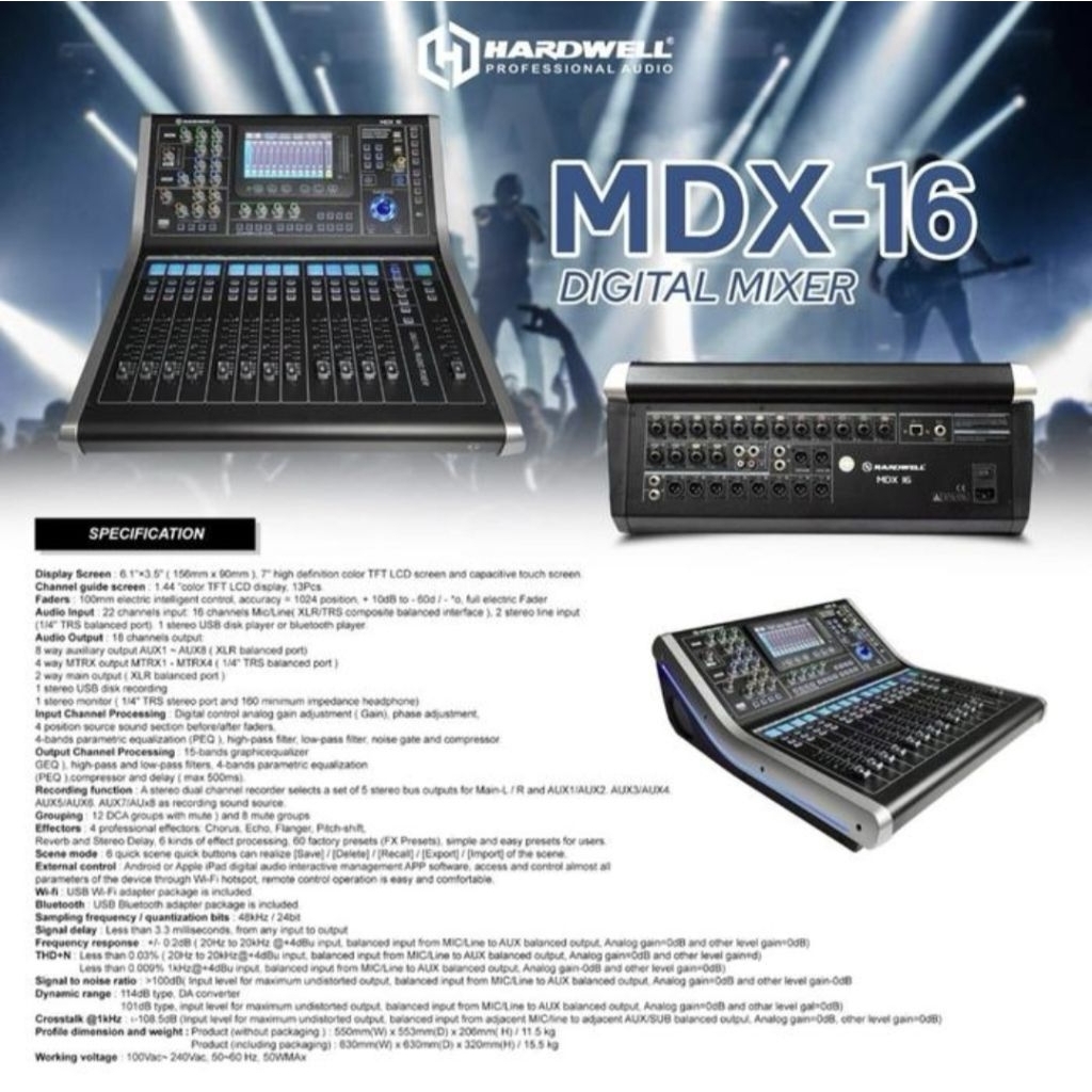 Digital mixer 16 channel hardwell mdx 16 original garansi resmi