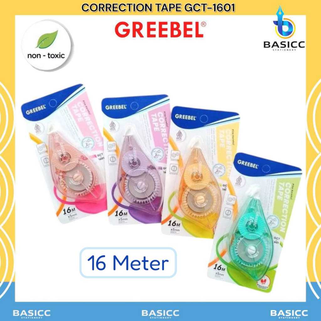 

Greebel Correction Tape GCT-1601 Pastel / Tip Ex Kertas Roll Pita Koreksi Pulpen @1 Pcs
