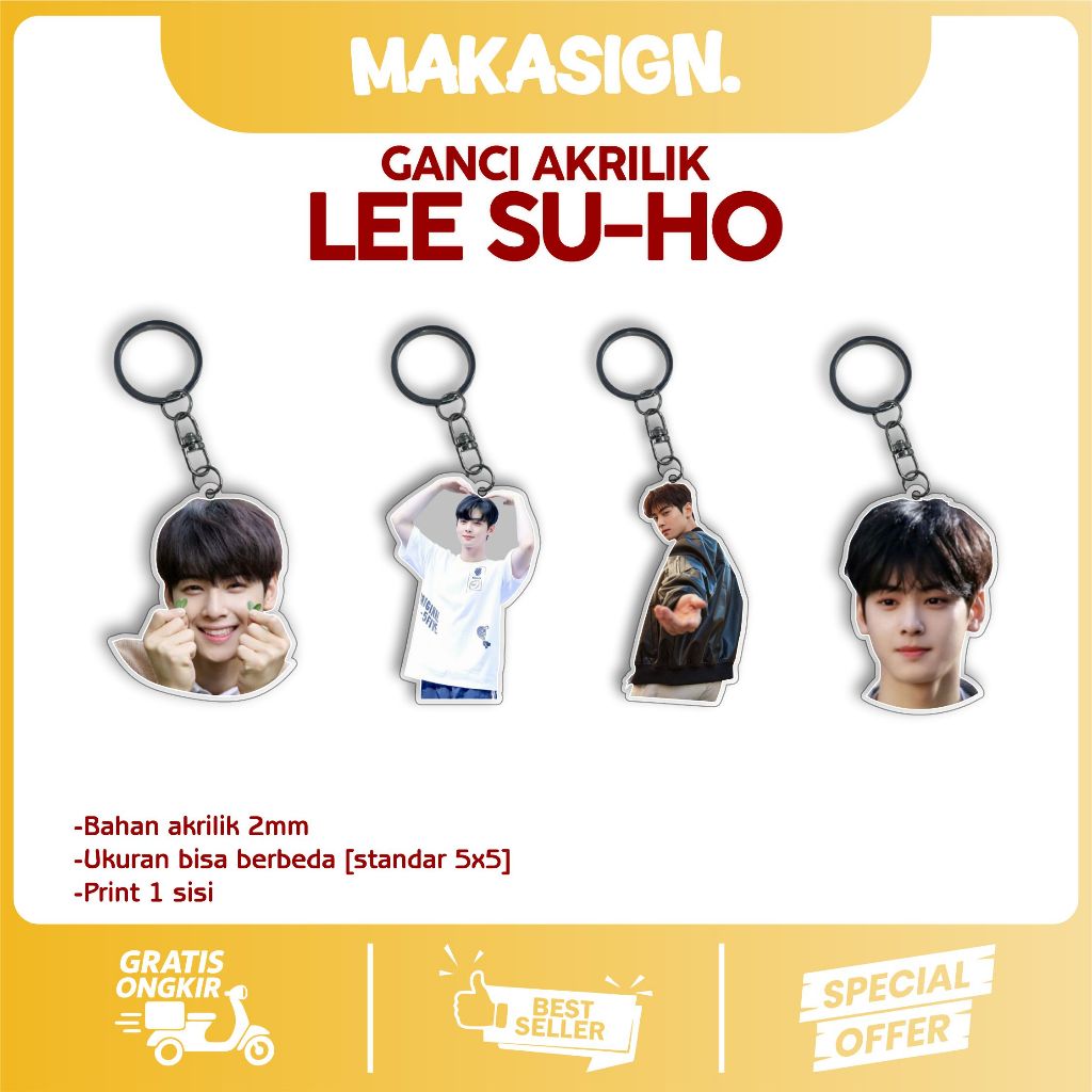 Makaprintshop Gantungan Kunci Akrilik Korea Ganci Korea Cha Eun Woo 2MM GANCI AKRILIK