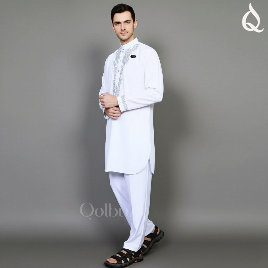 KOKO SETELAN BORDIR PRIA DEWASA - BAJU GAMIS PRIA - KURTA PAKISTAN SETELAN BAJU DAN CELANA - KOKO GA