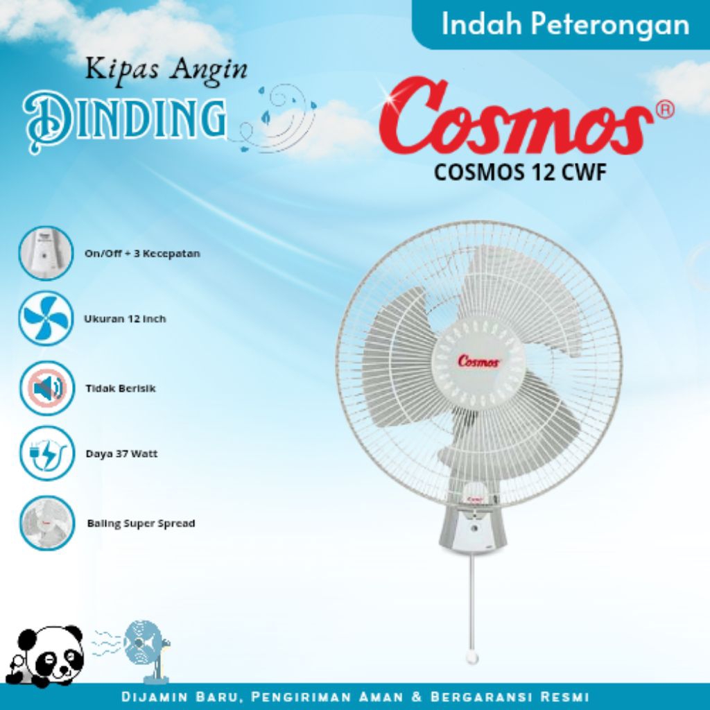 KIPAS ANGIN DINDING COSMOS 12-CWF DWF/KIPAS ANGIN TEMPEL DINDING 12 INCH/WALL FAN COMOS/KIPAS ANGIN 