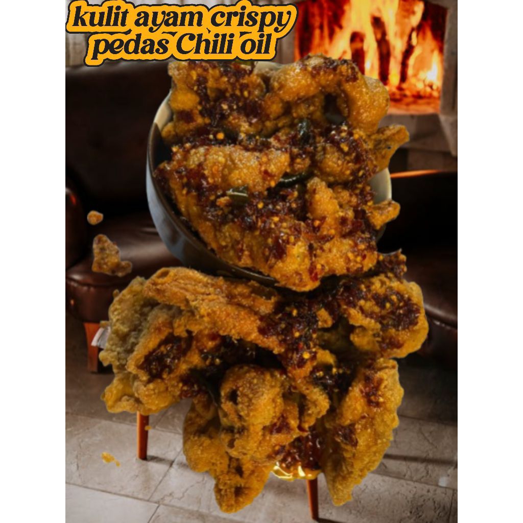 

New kripik kulit ayam crispy crunchy rasa original dan pedas Chili oil