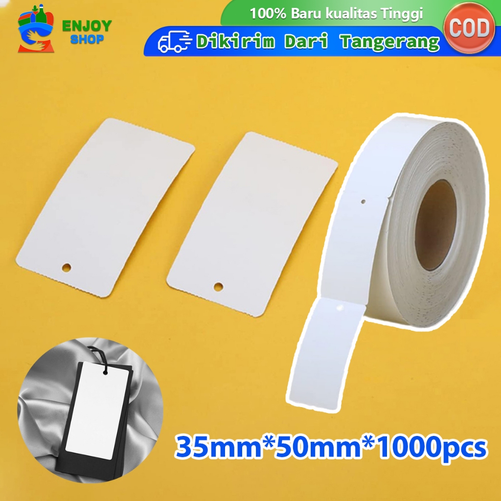 

1000pcs Label Hang Tag Blank Putih Ukuran 35x50mm Label Baju Polos Untuk Clothing Brand