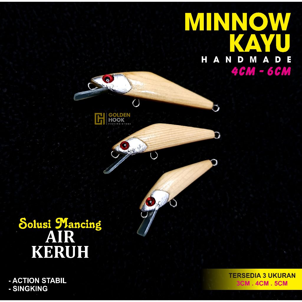 MINNOW KAYU REP KRAKEN BY MDS LURE | 4 - 6CM