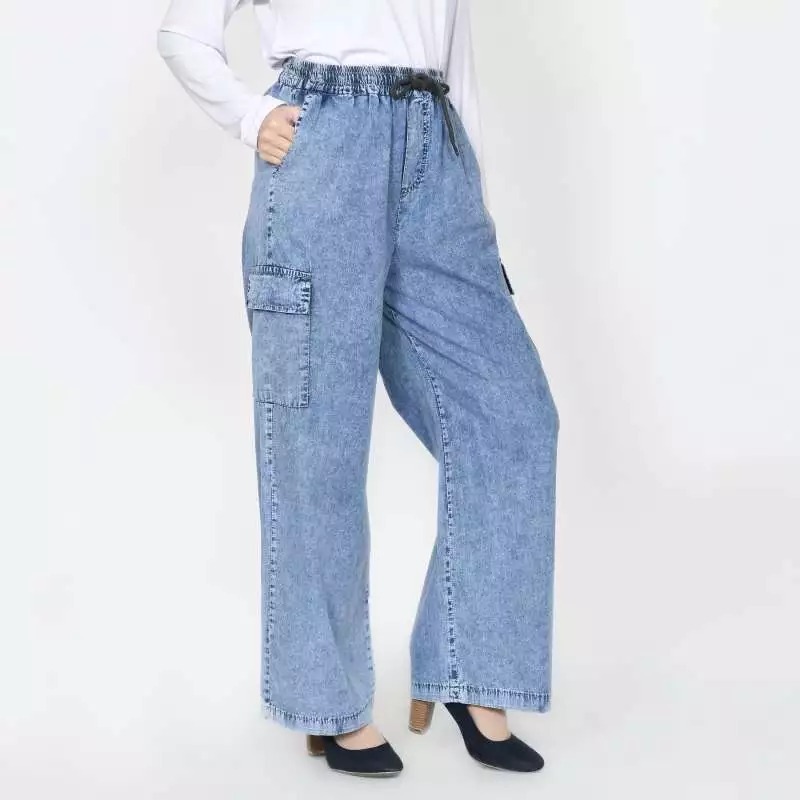 Promo Celana Cargo Wanita Jumbo Twill Stretch - Celana Panjang Wanita Jumbo Melar Karet