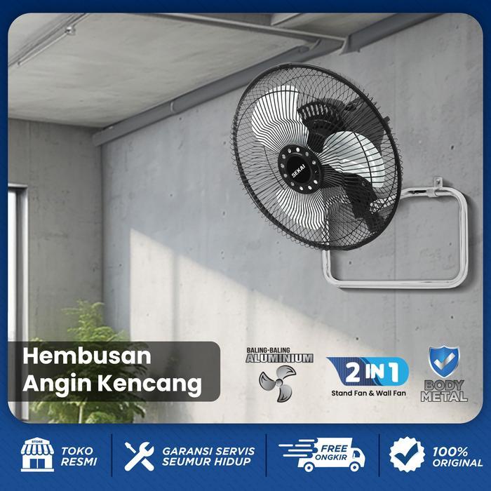Sekai Kipas Angin Besi Tornado Desk Fan Kipas Meja Wall Fan Kipas Dinding Kipas Tembok HFN-1060 HFN 