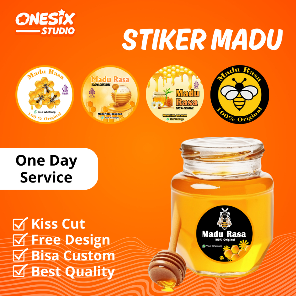 

STIKER LABEL/STIKER BOTOL MADU/STICKER MADU/STICKER LABEL/CETAK STIKER LABEL PERLEMBAR