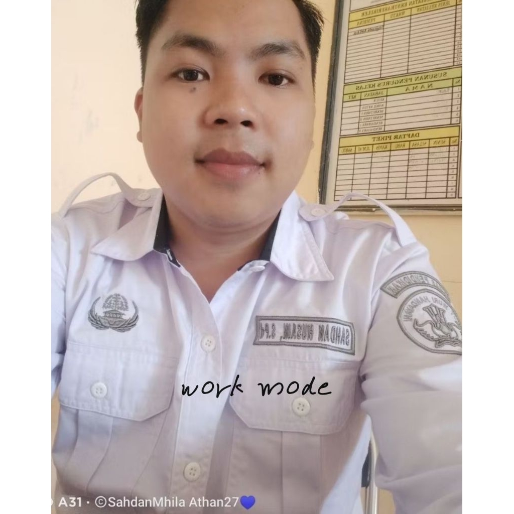 Baju pdh putih pria wanita bordir timbul 3 titik LD 130 xxxl free bordir