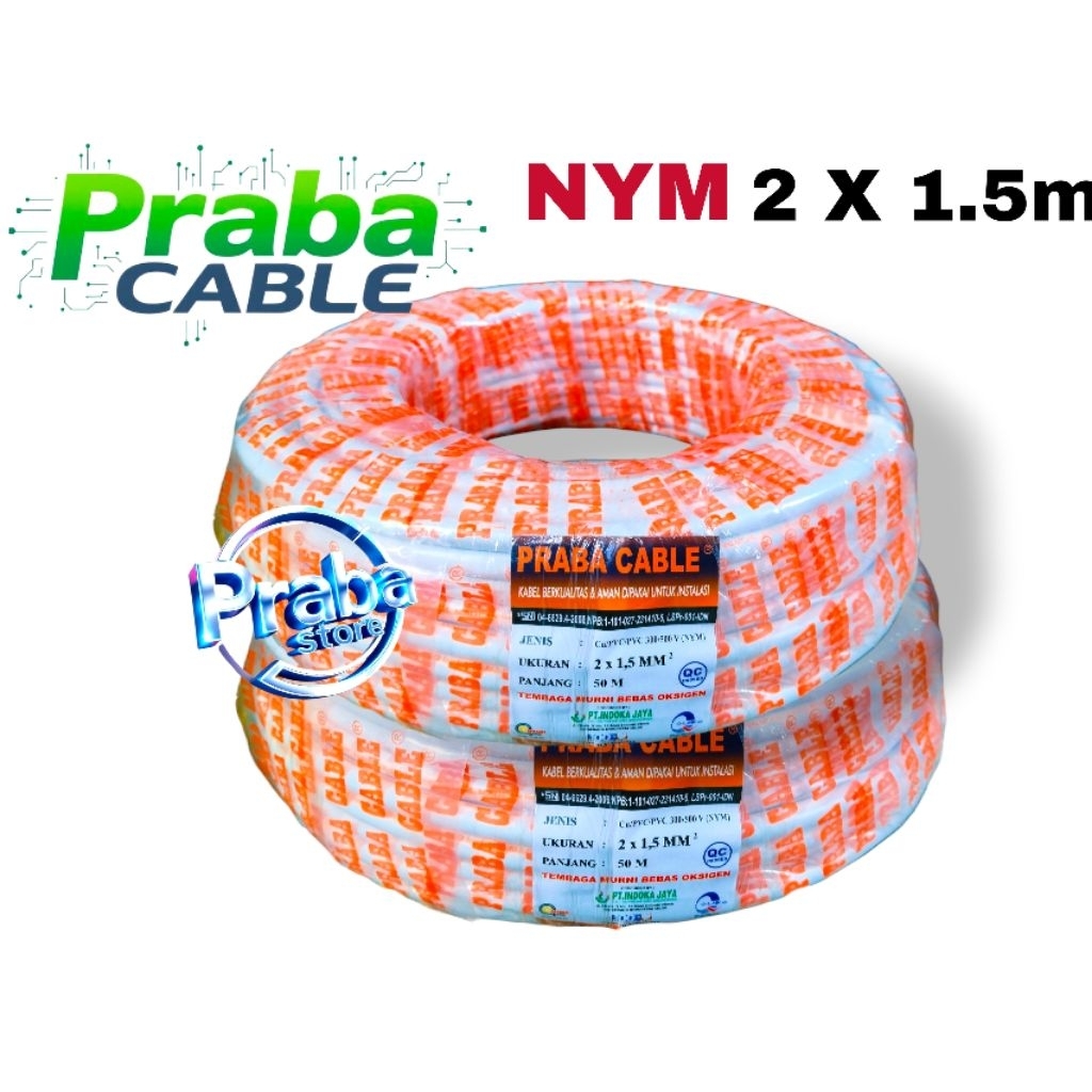 Kabel Praba NYM 2 X 1.5mm putih