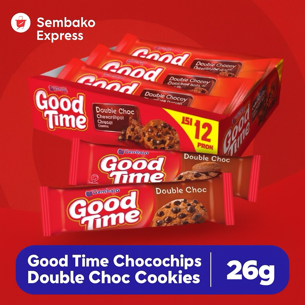 

Good Time Cookies Chocochips Double Choc Pack 12 x 26g