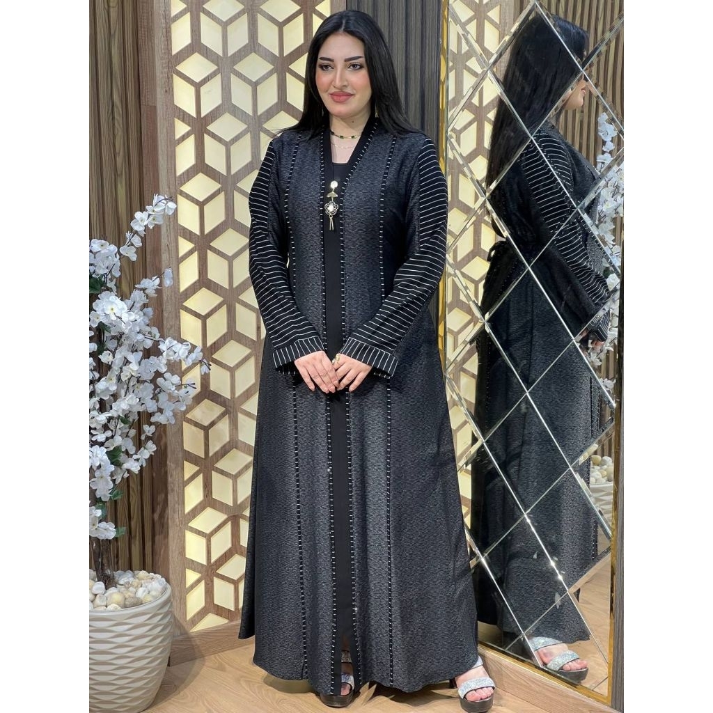 Abaya Dress Original Mesir Motif Tangan Salur