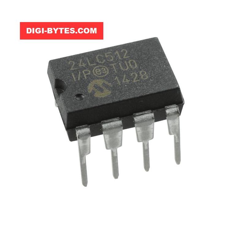 IC EEPROM 24C512 / 24LC512 512Kb (64KB) I2C DIP-8 – Memory Data Non-Volatile