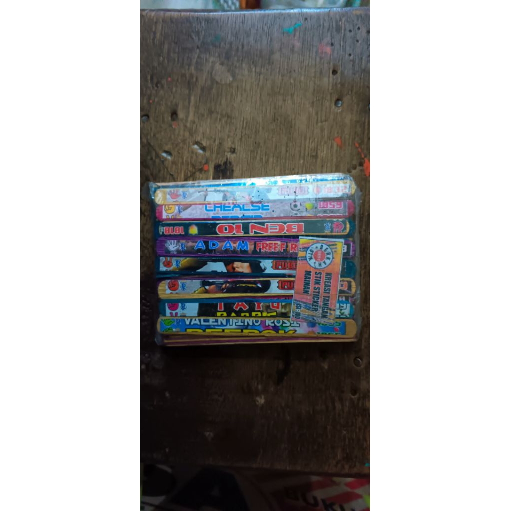 stik es krim bergambar sticker ± isi 100 stik/pcs