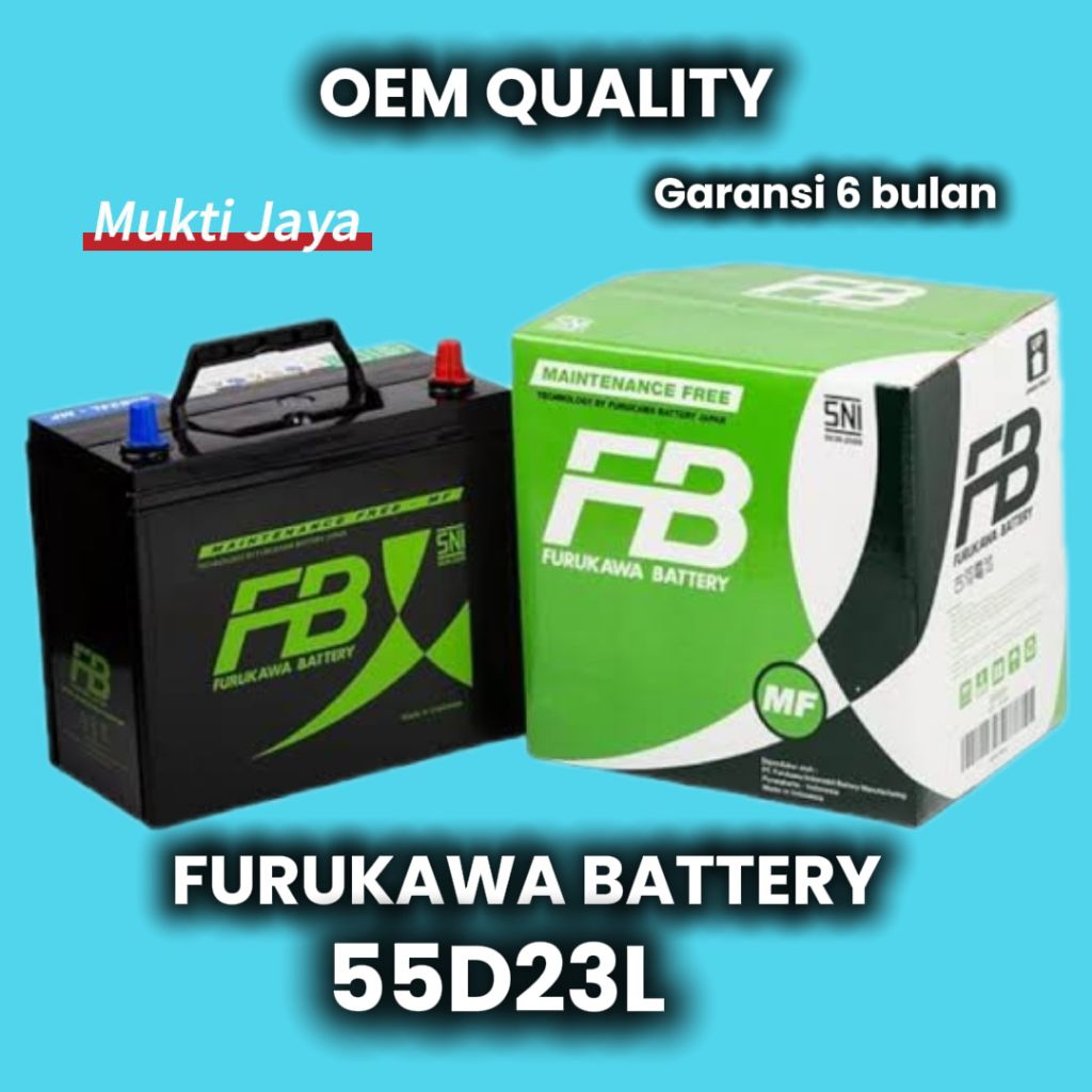 Aki kering mobil Nissan Serena 55D23L Furukawa battery FB 60ah