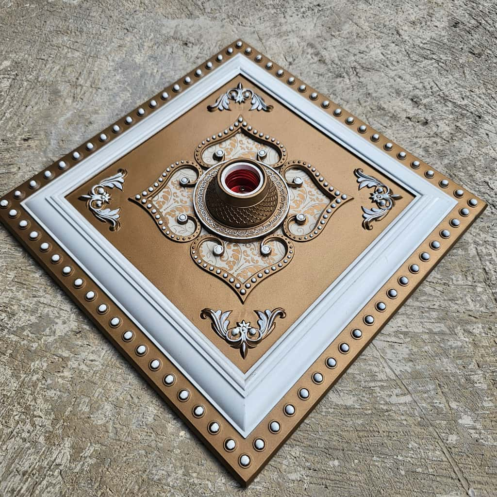 FITTING HIAS ORNAMEN PLAFON 30cm PLASTIK PVC/Fiting HiaS BesaR KOTAK Ornamen Plafon PVC 30cM / SE 03