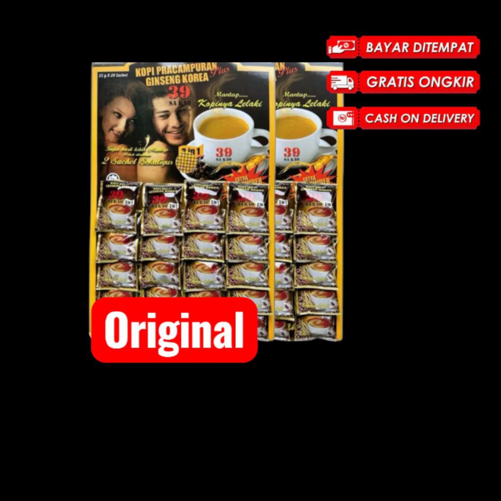 

kopi instan plus ginseng - kopi 39 original 1 papan