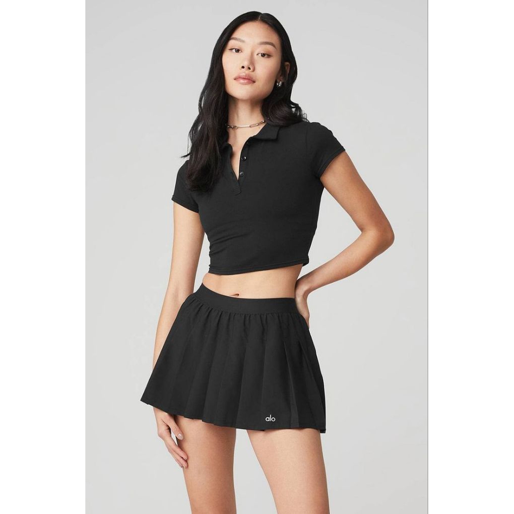 alo Yoga Varsity Tennis Skirts Black