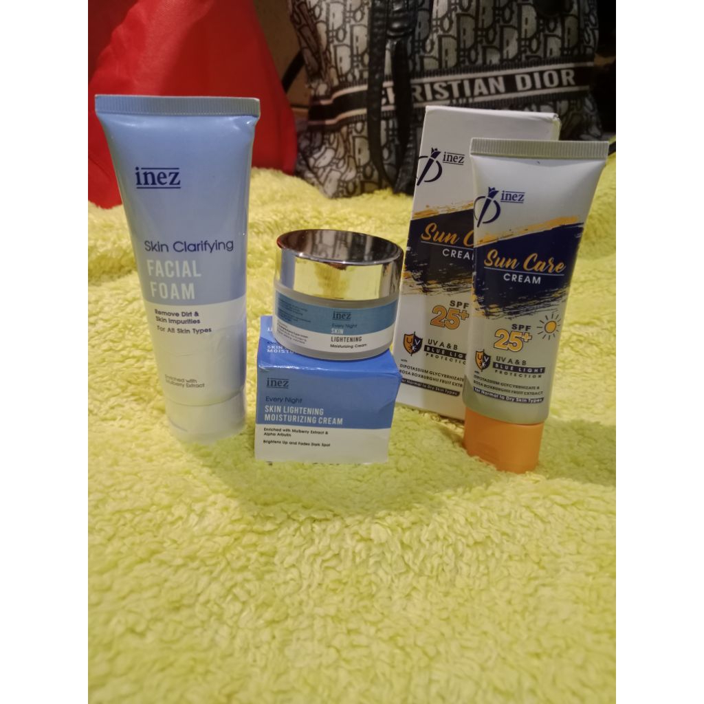 Inez paket flek/bintik hitam (skin foam,sun care,every night)