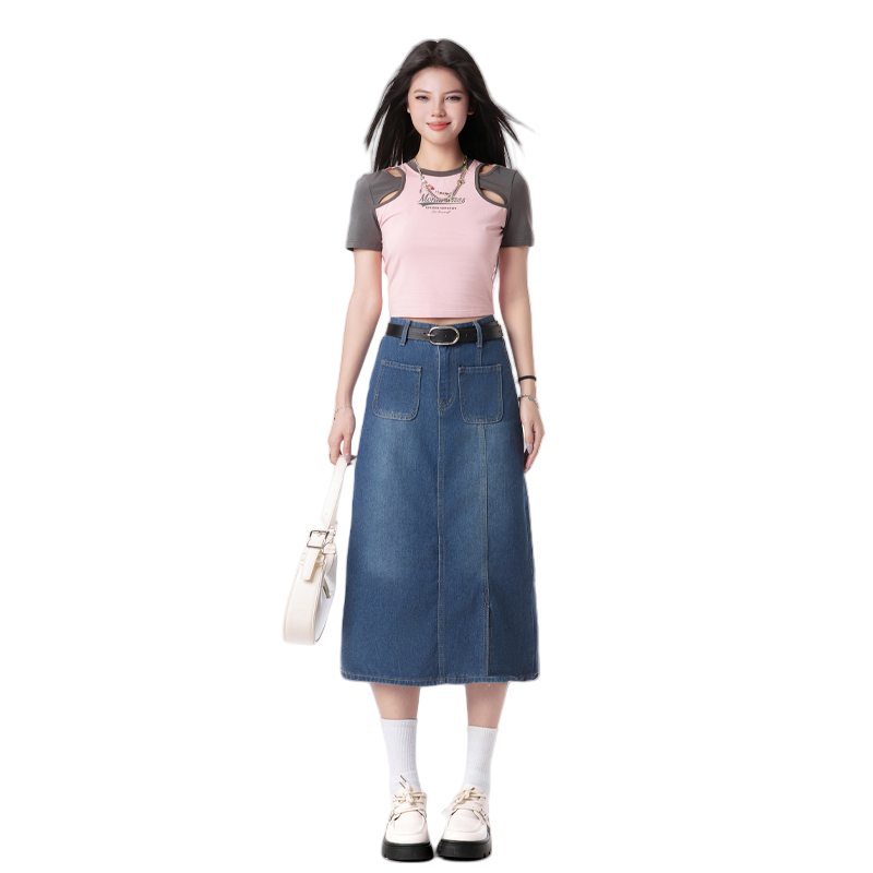 Rok Jeans Wanita Trendy High Waist Denim Skirt Fashionable 2025 - Celana Denim Wanita Terbaru, Rok D