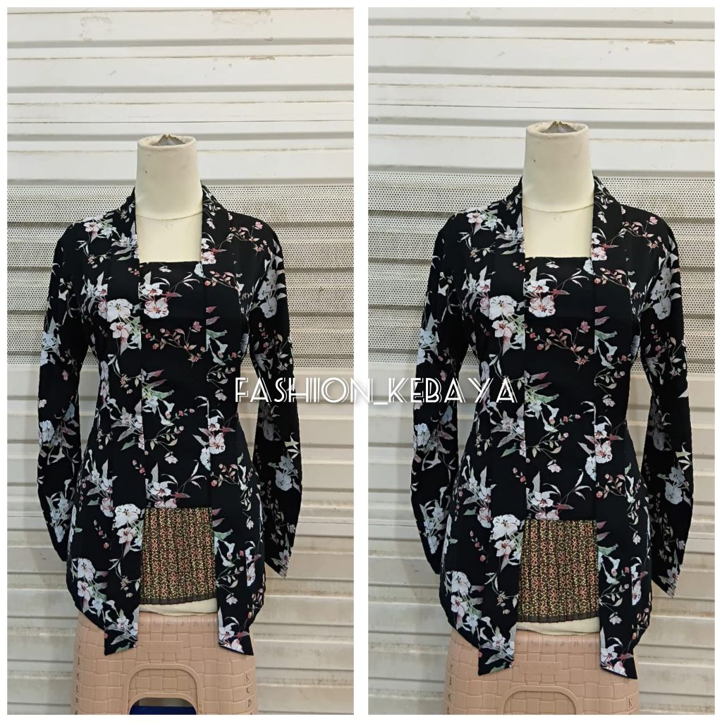 atasan kebaya kutubaru motif terbaru bordir bunga kecil