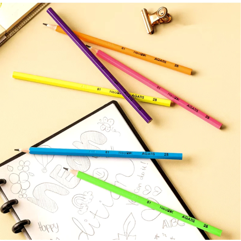 

Pensil 2B Agatis Metalic / Neon NeoPex (12pcs) Pensil By Zebra Asaba