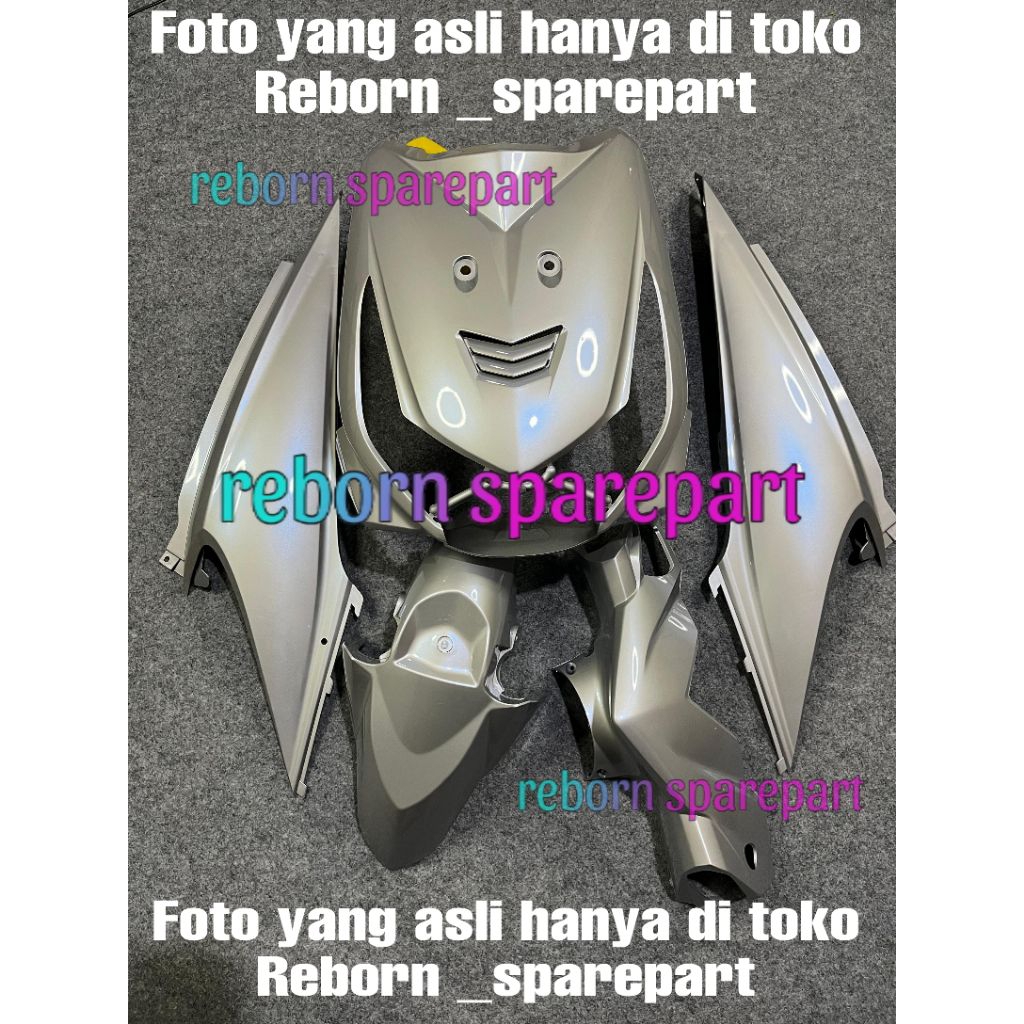 cover full body halus honda beat karbu 2008-2012 silver lembayung biru - body beat karbu silver lemb