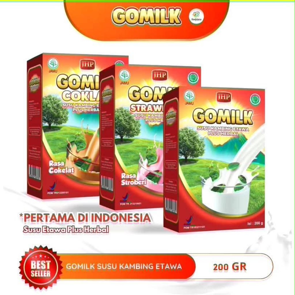 

(COD & GARANSI) GOMILK Susu Kambing etawa + herbal rasa enak.