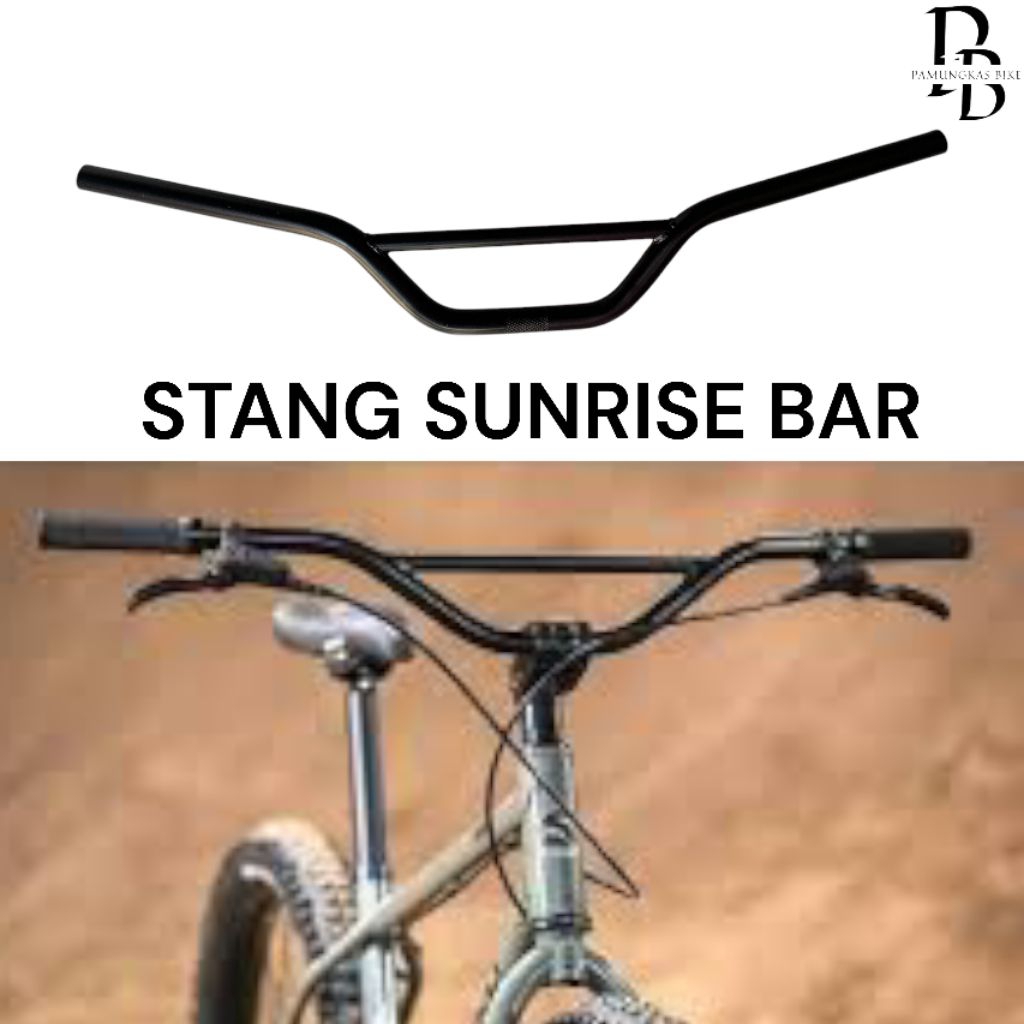 Stang Handlebar Sepeda Sunrise Bar Standar uk 22.2 Sunrise Handle bar hitam BMX MTB Federal