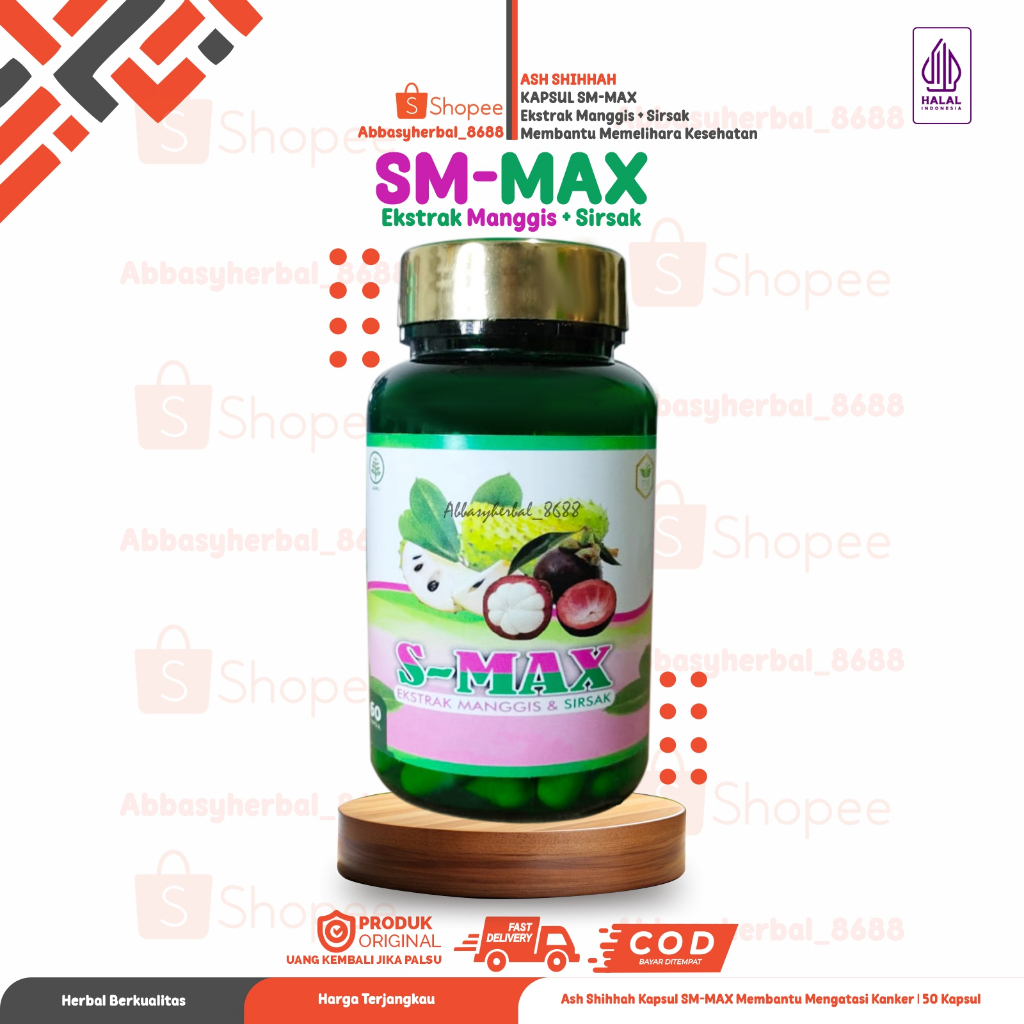 Abbasy Herbal_Kapsul S-MAX'S Kulit Manggis + Sirsak Therapy Ekstrakt Herbal isi 60 Kapsul