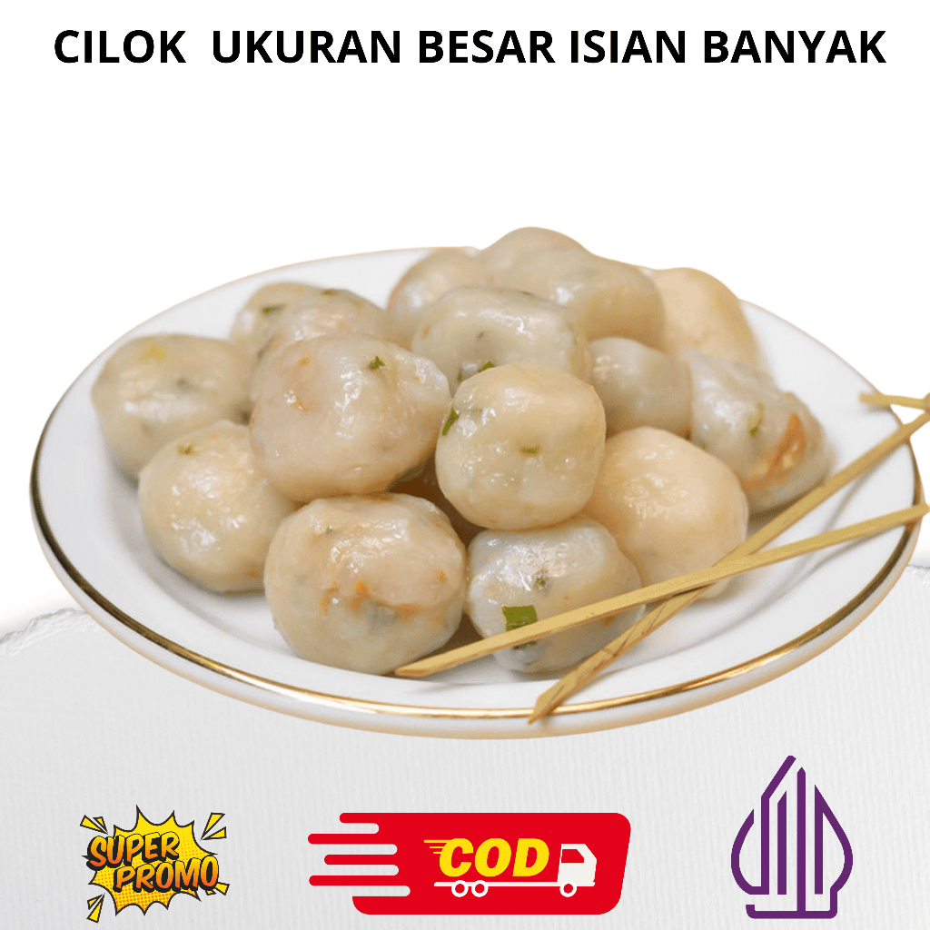 

Cilok Gajih sapi ayam suwir keju isi 100 ukuran besar